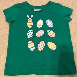 Hanna Andersson Teal Kids Tee with Easter Egg Print